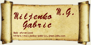 Miljenko Gabrić vizit kartica